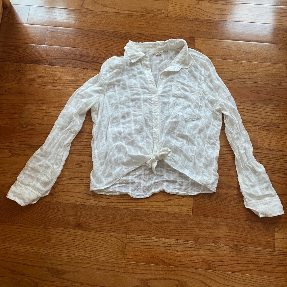 Aeropostale Cotton Tie-Front Button Down